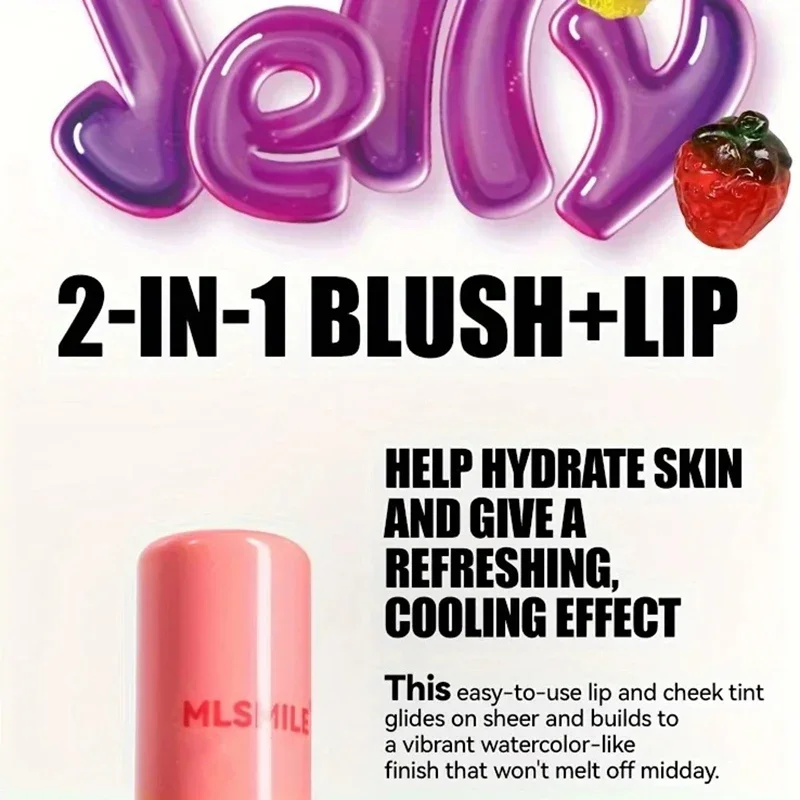 Rubor de gelatina multiusos de 4 colores, tinte transparente Natural de larga duración, colorete de agua refrescante para labios y mejillas, sombra de ojos para maquillaje