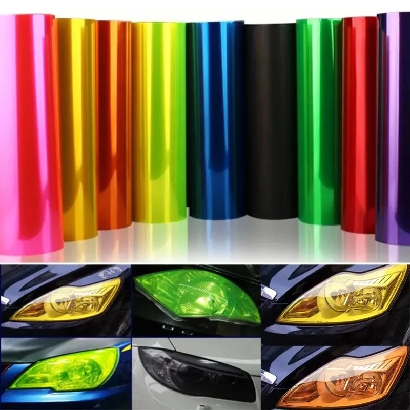 30cmx200cm Auto Car Light Headlight Taillight Tint Vinyl Film Sticker Easy Stick Motorcycle Whole Car Decoration 13 Colors