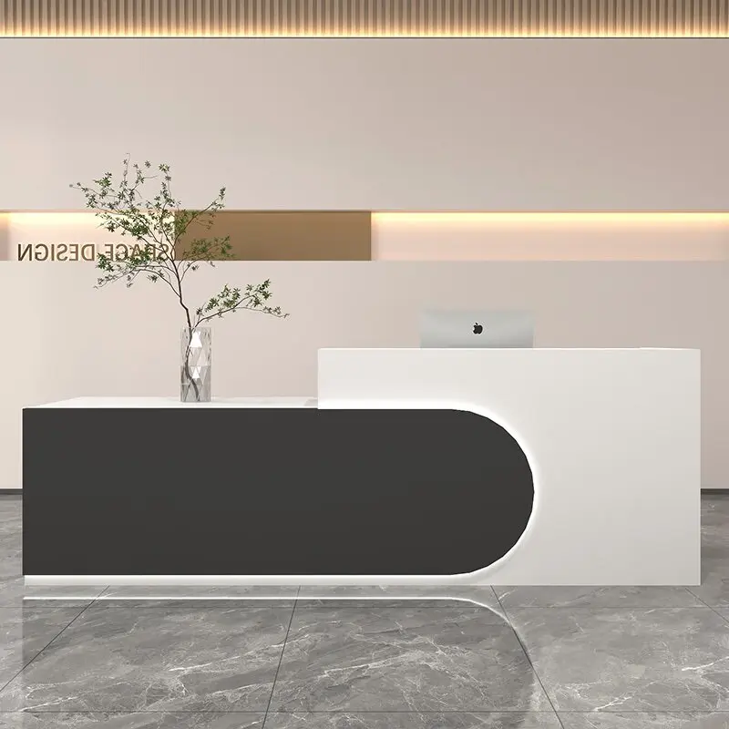 

Display Salon Reception Desk Modern Luxury Front Stand Reception Desk Checkout Counter Comptoir Magasin Commercial Furniture