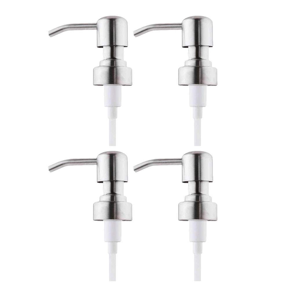 

4 Stainless Steel Pump Heads Soap Dispenser Lids Press Bottle Replacemet 28mm Classic Bathroom Kitchen Accessories
