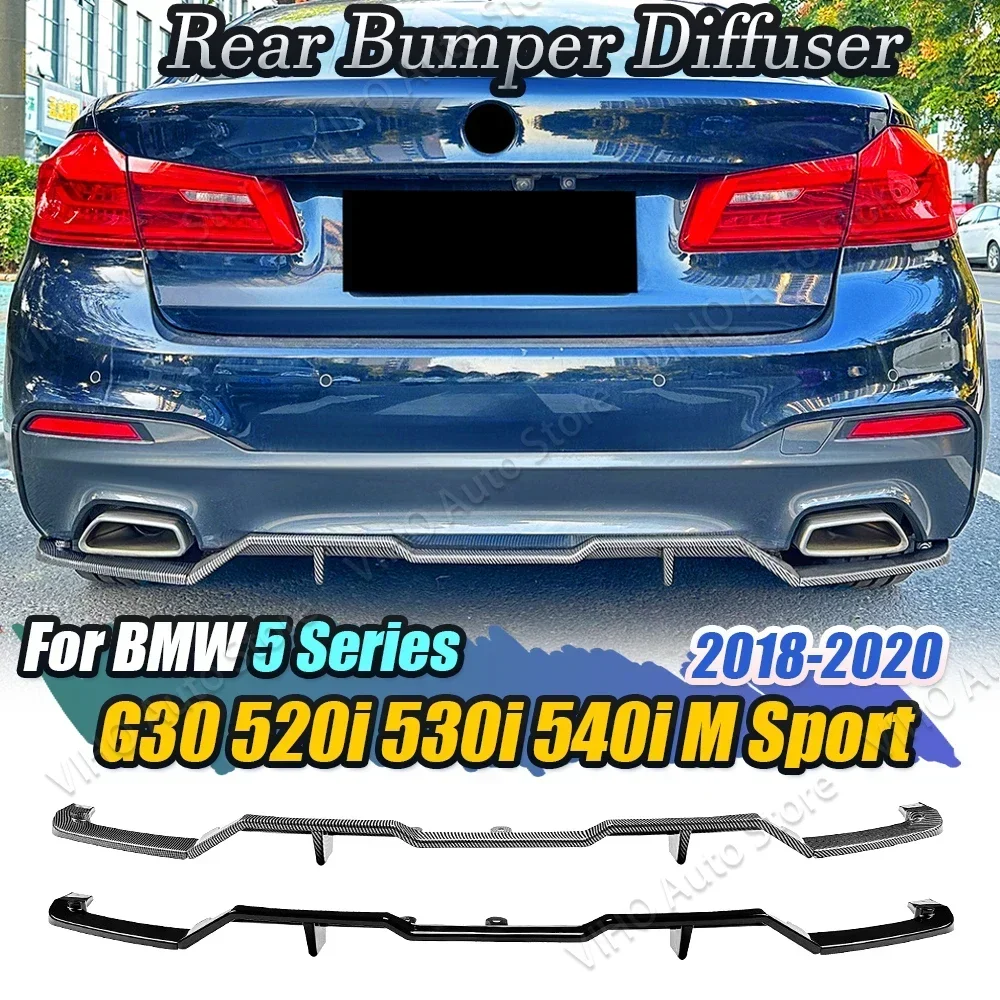 Rear Bumper Lip Splitter For BMW 5 Series G30 M Sport LCI 520i 530i 540i 2018 2019 2020 Diffuser Side Corner Protector Spoiler