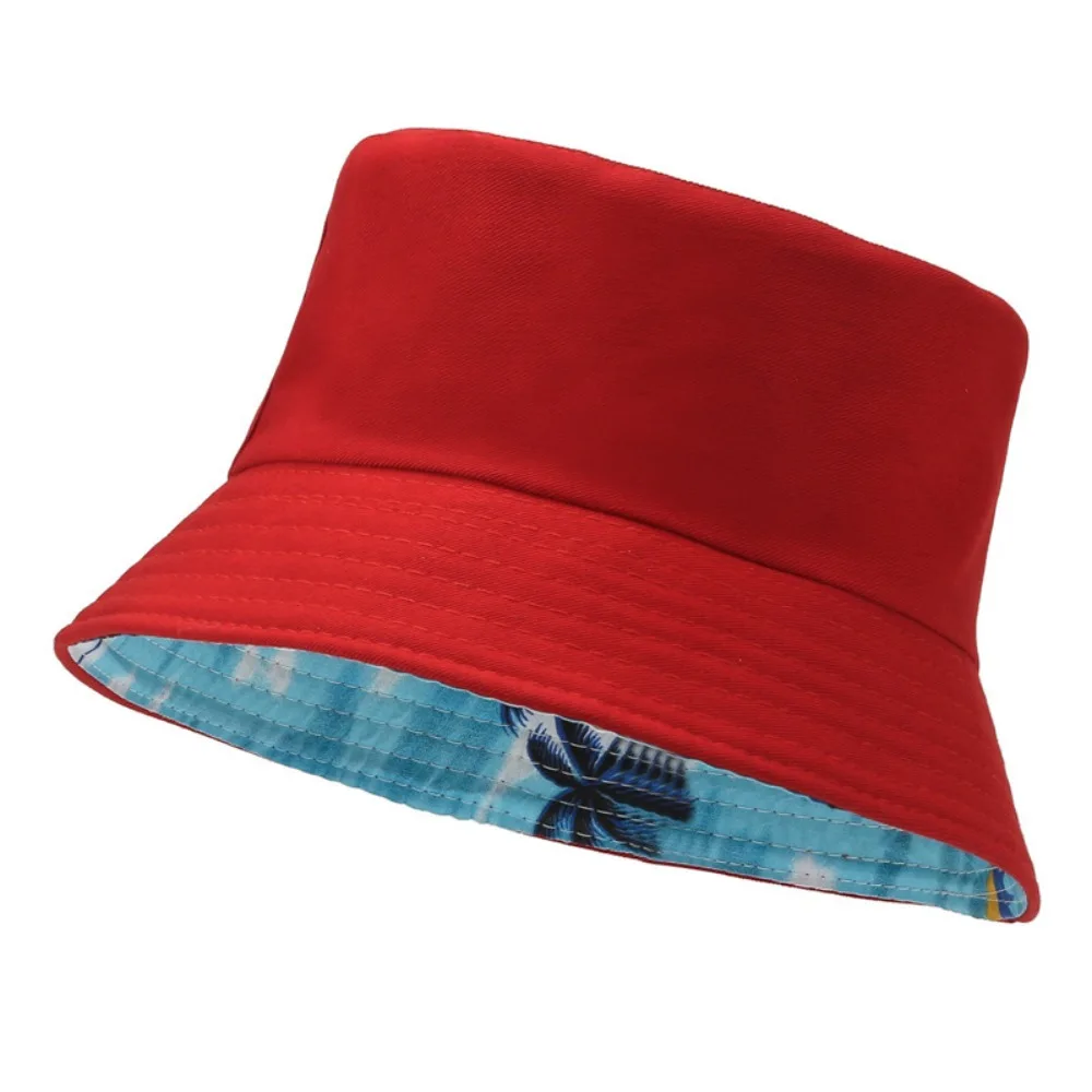 

Portable Foldable Bucket Hat Solid Color Reversible Sun Hat Anti-UV Breathable Beach Cap Woman