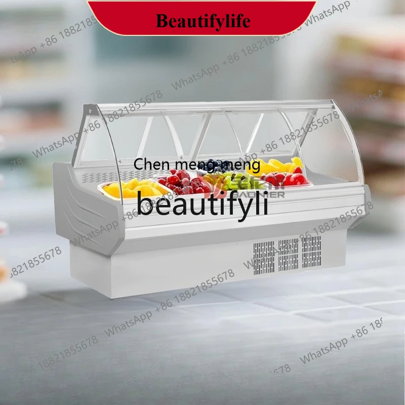 

AB02 Шкаф-витрина для солодки и фруктов Неморозный шкаф для резки фруктов Коммерческий горизонтальный холодильный шкаф