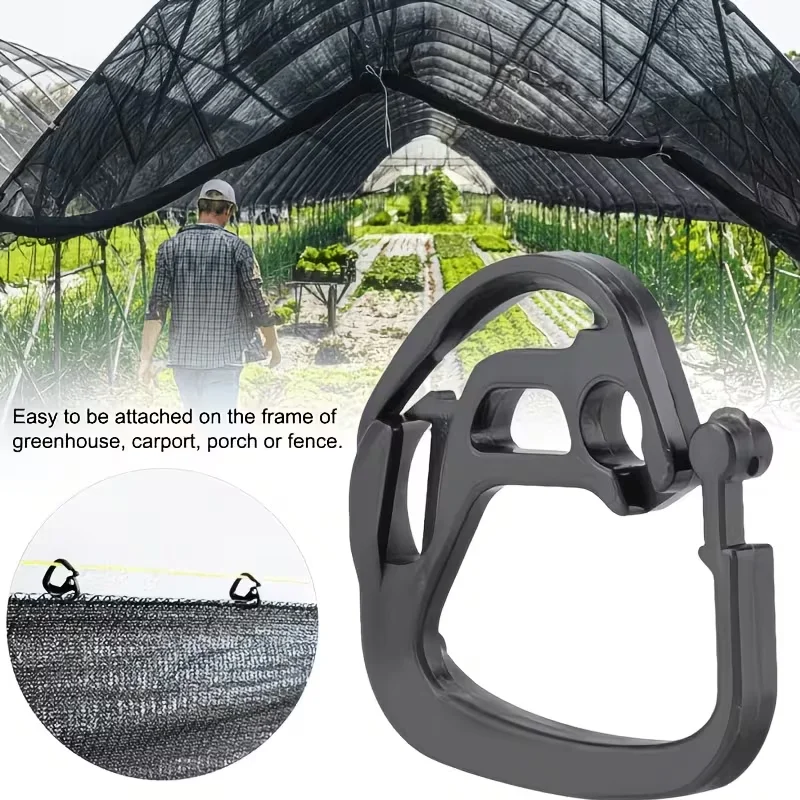 10/100 Pcs Shade Cloth Clips - Heavy Duty Hooks for Shade Net, Garden, Greenhouse & Outdoor Use - Adjustable & Portable ​
