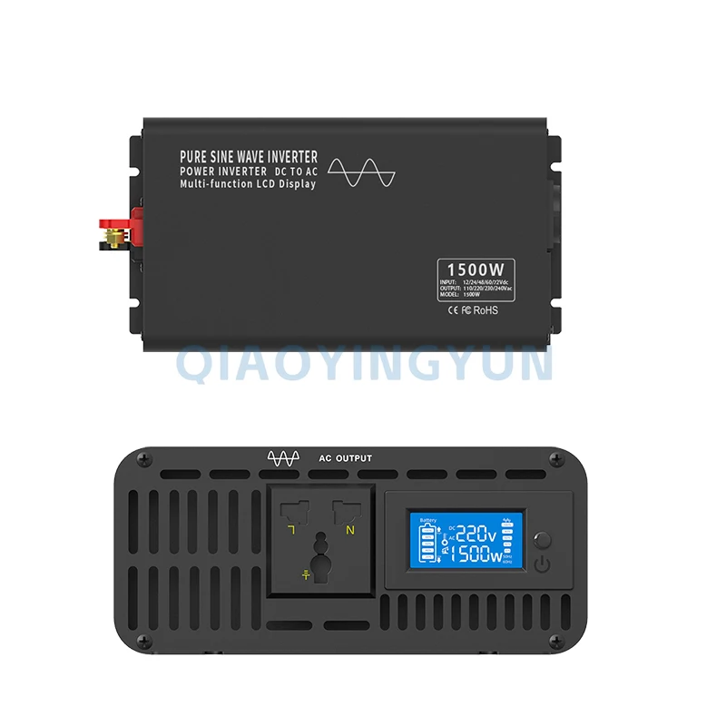 Pure Sine Wave Inverter Power DC 12V/24V/36V/48V/60V/72V/84V To AC 110V 220V 1500W Voltage 50/60HZ Solar Car Inverter