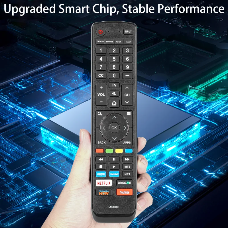 Control Remoto EN3S39H Compatible con Hisense 4K UHD Smart TV EN3V39H EN3I39H 43H6E 49H6020E 49H6030E 49H6040E 49H6050E 49H6070