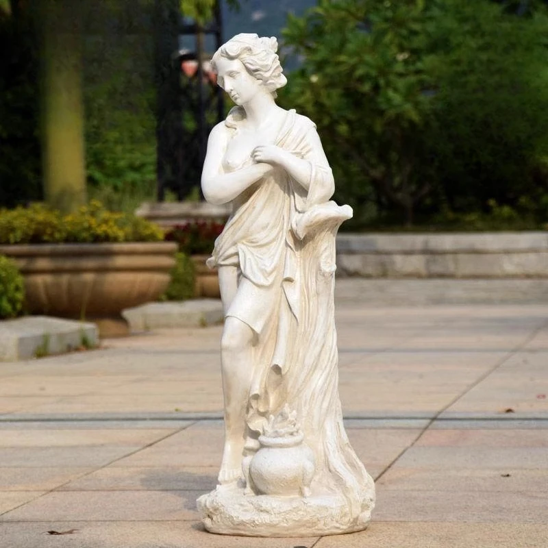 Outdoor Muse Sculpture Vintage European Angel Statue Character Ornament Park Garden Villa Courtyard Decoration