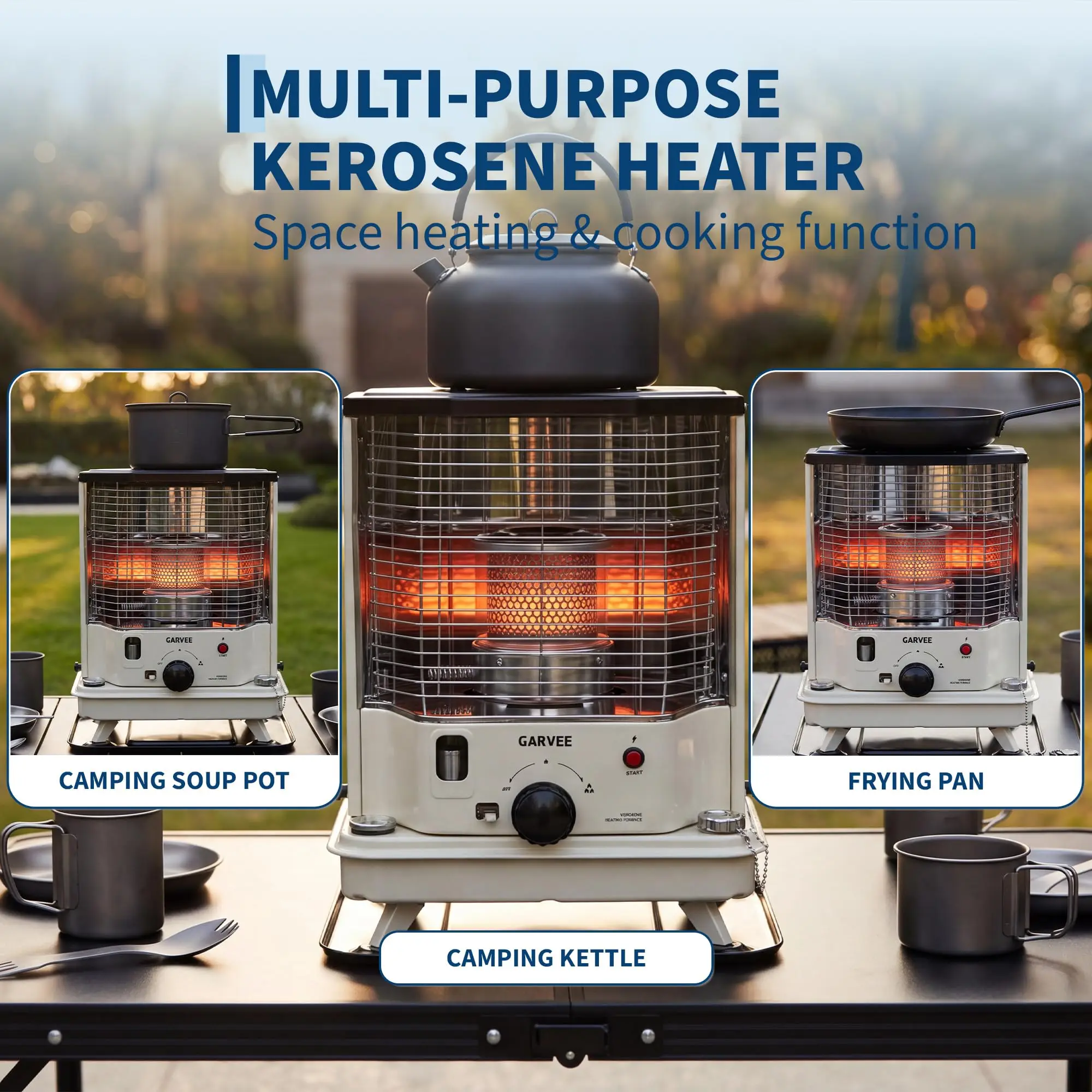 9000 BTU Portable Heater for Indoor/Outdoor Use Non-Electric Space Heater for Garage Tent & Ice Fishing Includes Oil Suction Tube and Funnel