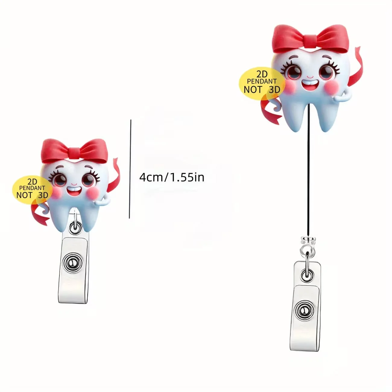 1pc Cute Medical Themed Retractable Badge Reel – Acrylic ID Holder for Doctors, Nurses, RN, LPN, Healthcare Staff