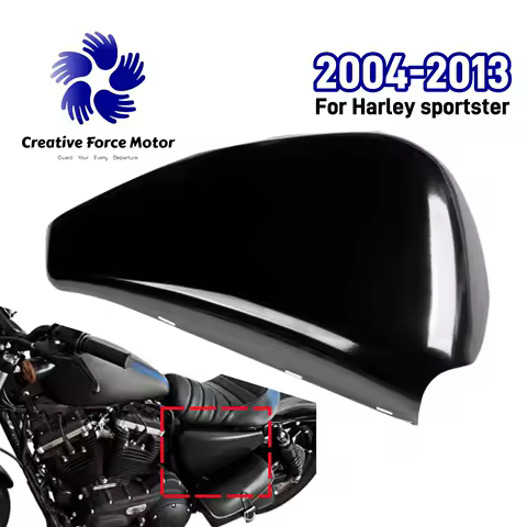 Motorcycle Left Battery Side Fairing Cover Steel Glossy Black For Harley Davidson Sportster Custom XL1200C Iron XL883N 2004-2013