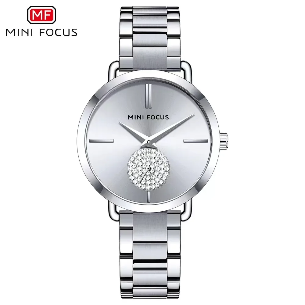 

MINI FOCUS 0222G Fashion Women's Watches Quartz Ladies Luxury Waterproof Stainless Steel Clock Relogio Feminino gift box