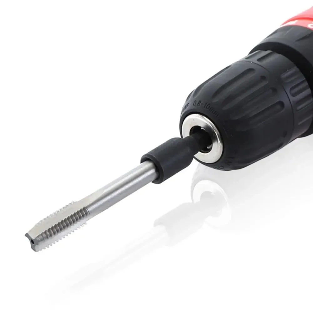8/7/6pcs Tap Die Socket Adapter M4 M5 M6 M8 M10 M12 1/4" Hex Shank Machine Screw Metric Plug Threading Tool for Electric Drill image 2