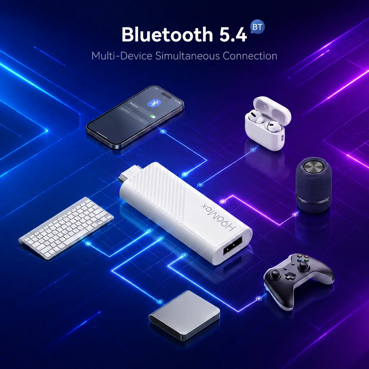 H96Max RK3518 TV-Stick Android14 Quad-Core BT5.4 4K@60fps 2.4G&5G Wifi6 2GB 16GB Google Sprachassistent Mediaplayer AI TV-Stick – Detail 8