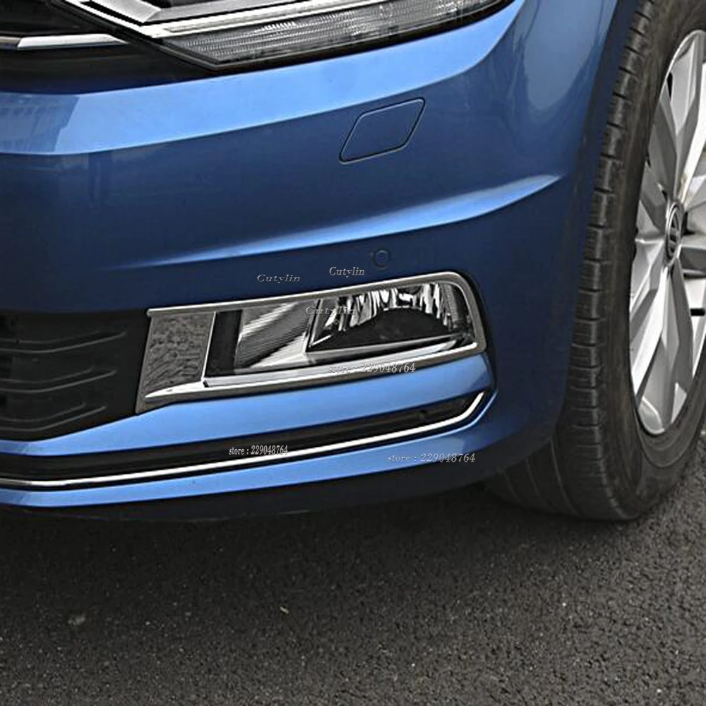 For Volkswagen Touran 2016 2017 2018 2019 ABS Chrome Front Foglight Fog Light Cover Trim Car Foglamp Bezel Exterior Accessories