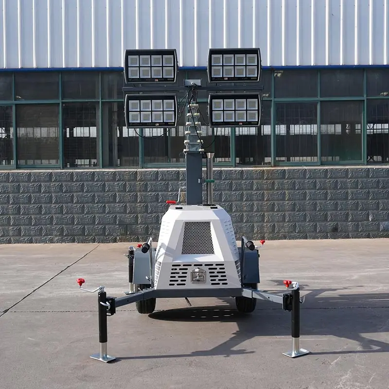 Portable Generator LED Light Tower with Telescopic Mast for Construction Emergency Outdoor Lighting