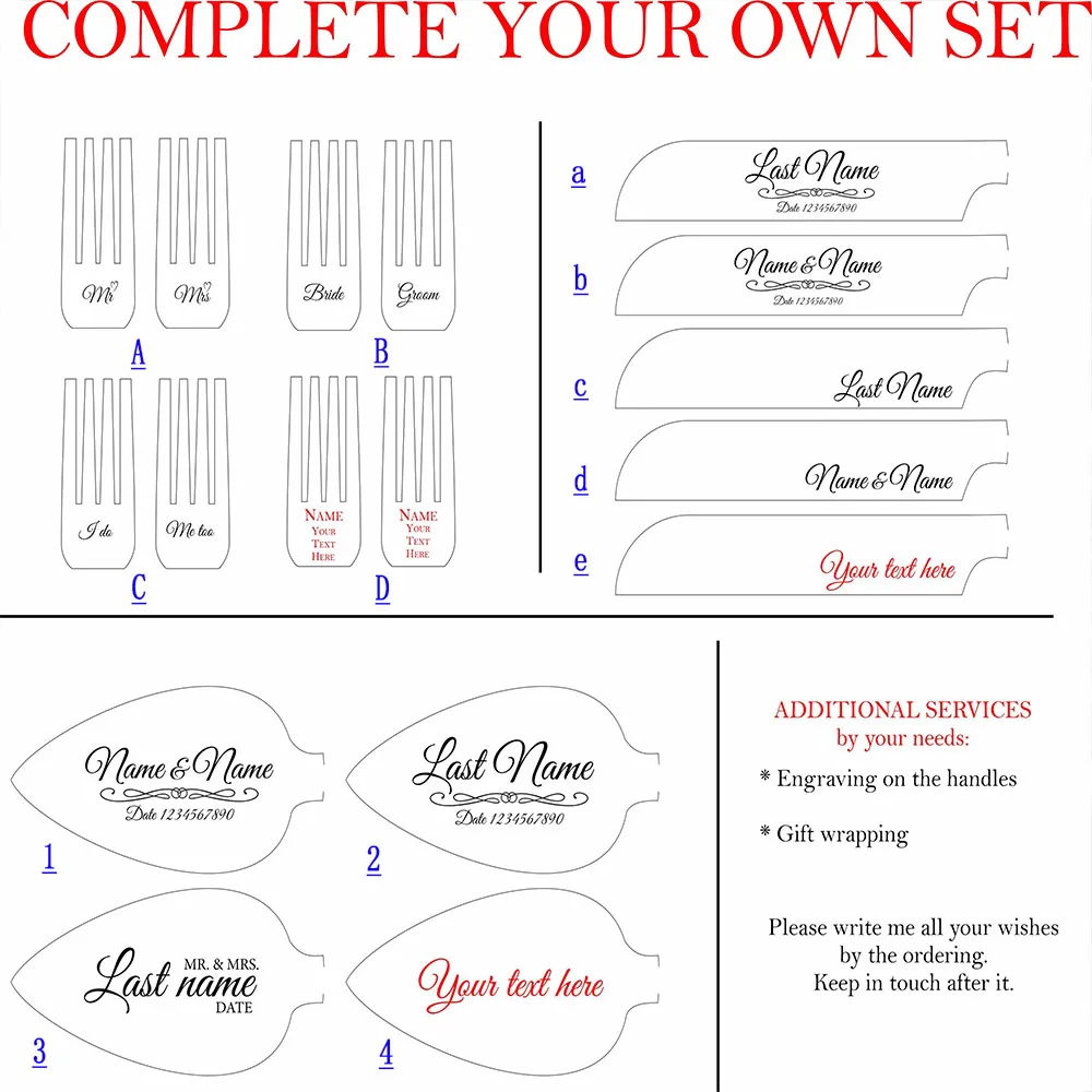 Personalized Engraved Wedding Cake Knife Server And Forks Set Anniversary Bridal Shower Housewarming Keepsake For Couple