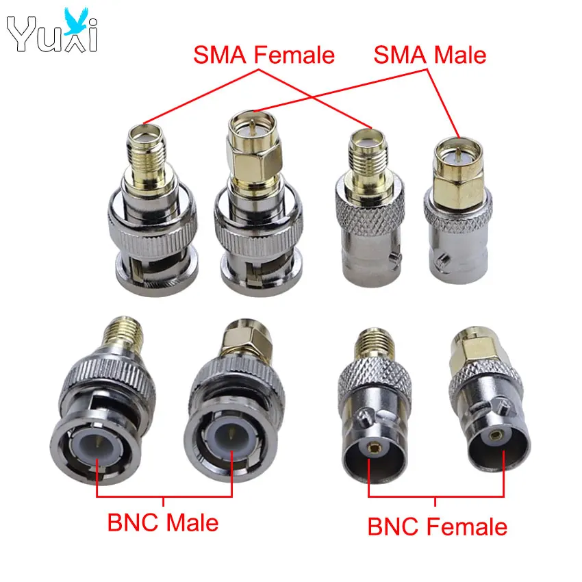 YuXi 1 Piece BNC To SMA Male To Female Radio Antenna/Extension Cable Connector RF Converter Coaxial Adapter