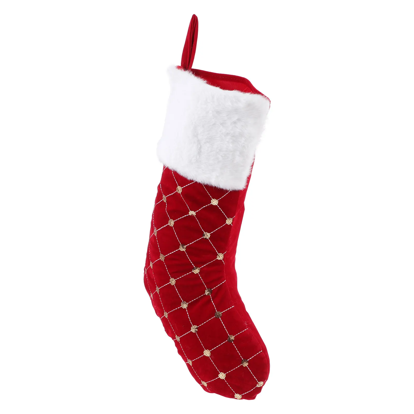 

Christmas Gift Stocking Sock Bag Xmas Candy Pouch Hanging Decor Fireplace Ornament Gift Storage Bag Bright Color Holiday
