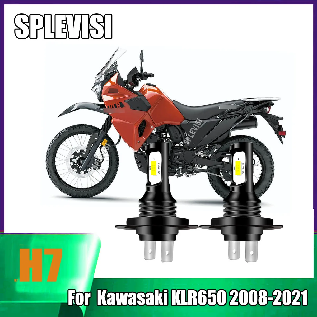 2x White LED Motorcylce Headlight Bulb -No Fear of Bad Weather For Kawasaki KLR650 2008 2009 2010 2011 2012 2013 2014 2015-2021