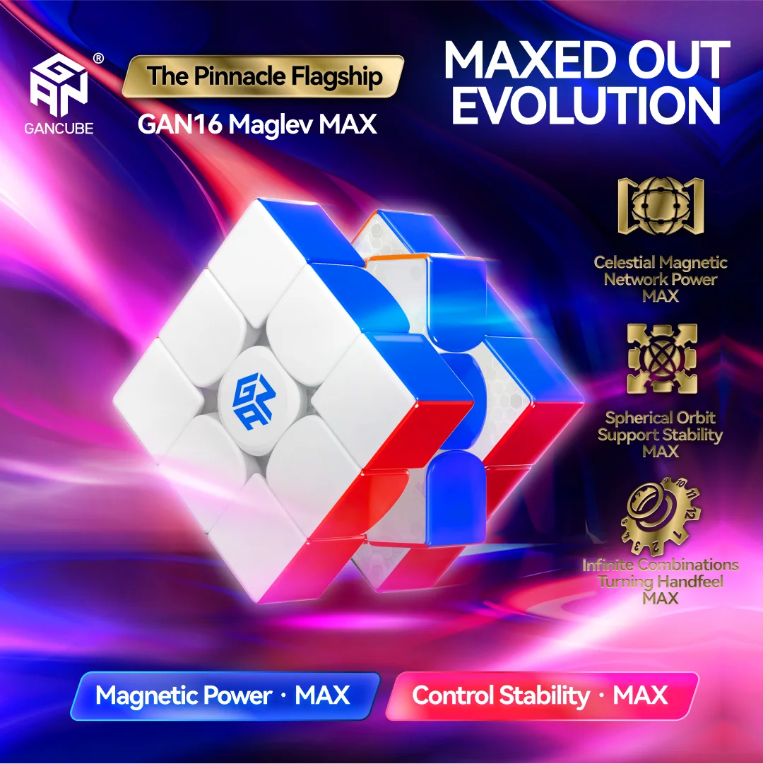 ใหม่! [MewoCube] 2025 GAN16 Maglev Max UV สปีดคิวบ์ แบบไม่ต้องติดสติ๊กเกอร์ แม่เหล็ก 3x3 ระดับมืออาชีพ ของเล่นตัวต่อคิวบ์ Gan