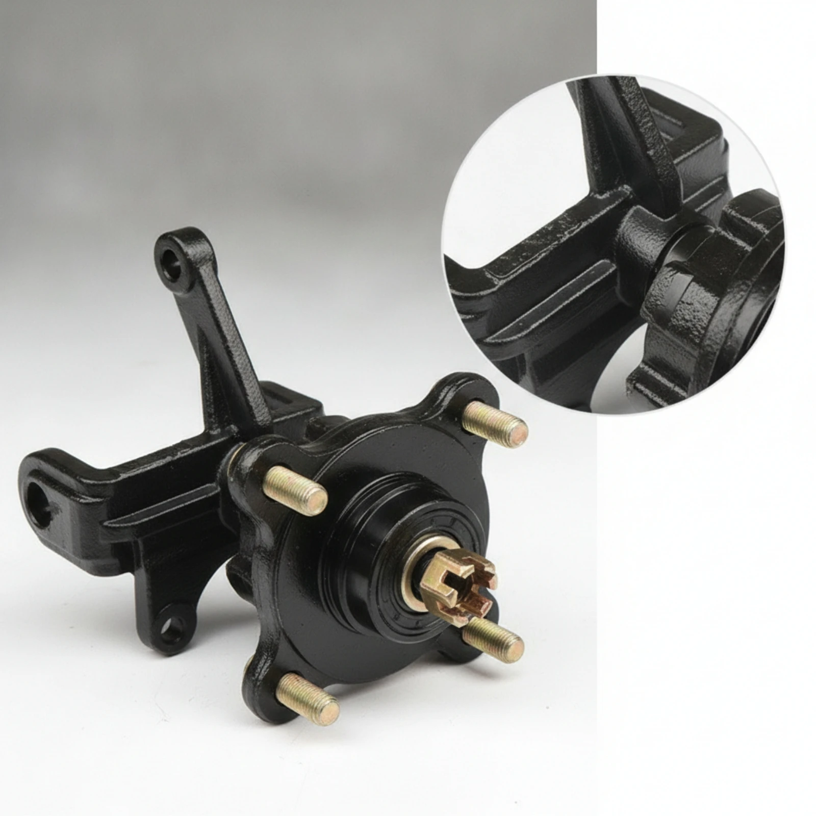 Steering Knuckle Flange Assembly Thickened Disc Brake Steering Knuckle Spindle Heavy-Duty Hardware Steel for Builders
