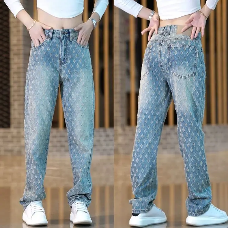 Fashion 2026 Design Sense Niche Jeans Men's Autumn Trend New Straight-leg Pants High Street Loose Menswear Clothing Casual Pants
