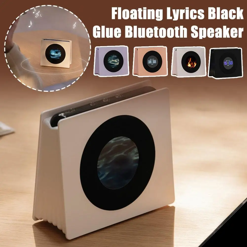 Retro Vinyl Bluetooth Speakers New Smart Synchronous Lyrics Atmosphere Floating Lyrics Dynamic Display Background Birthday Gift