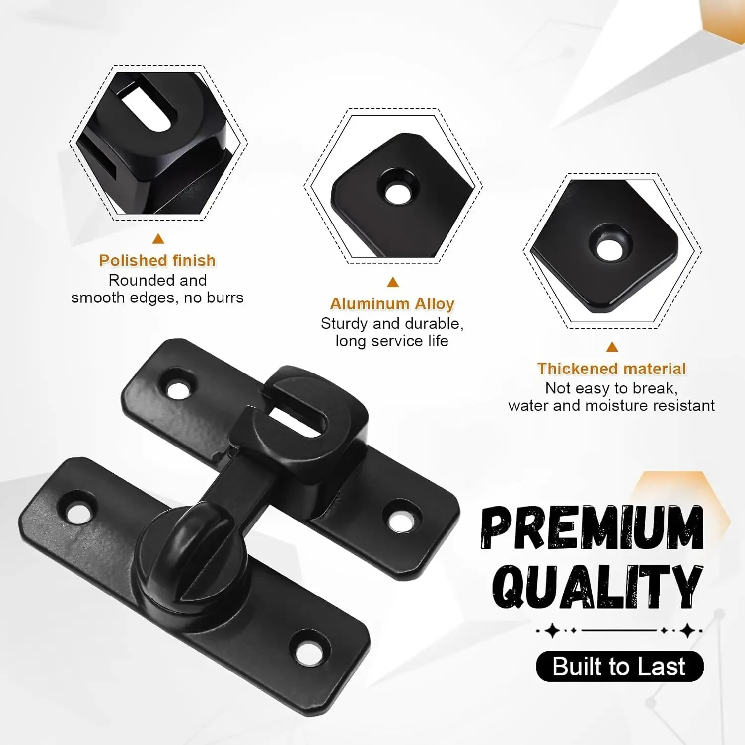 Sliding barn door lock hardware, barn door 90 degree lock, flip door latch for garden, bathroom, outdoor, garage, windows view 5