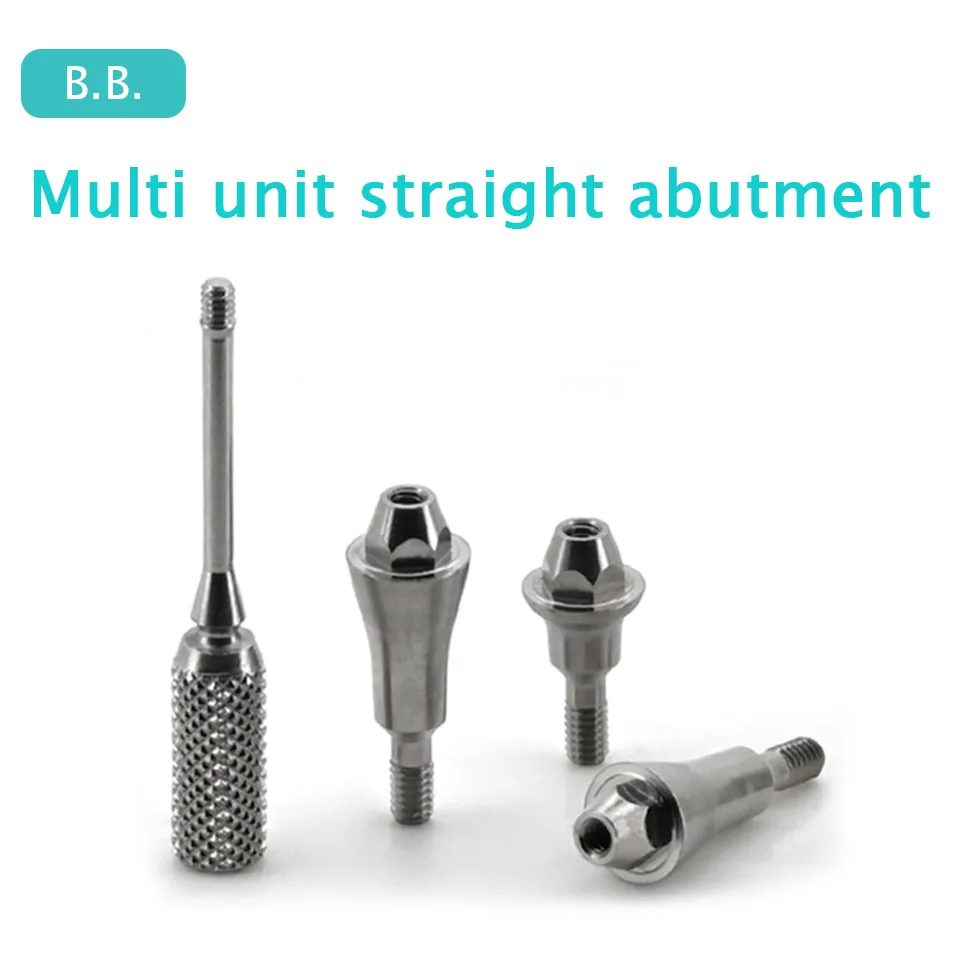10Pcs/Set Dental Implant Multi Unit Straight Abutment Grade 5 Titanium Screw Retained Prosthetic Components Fit BB System Lab