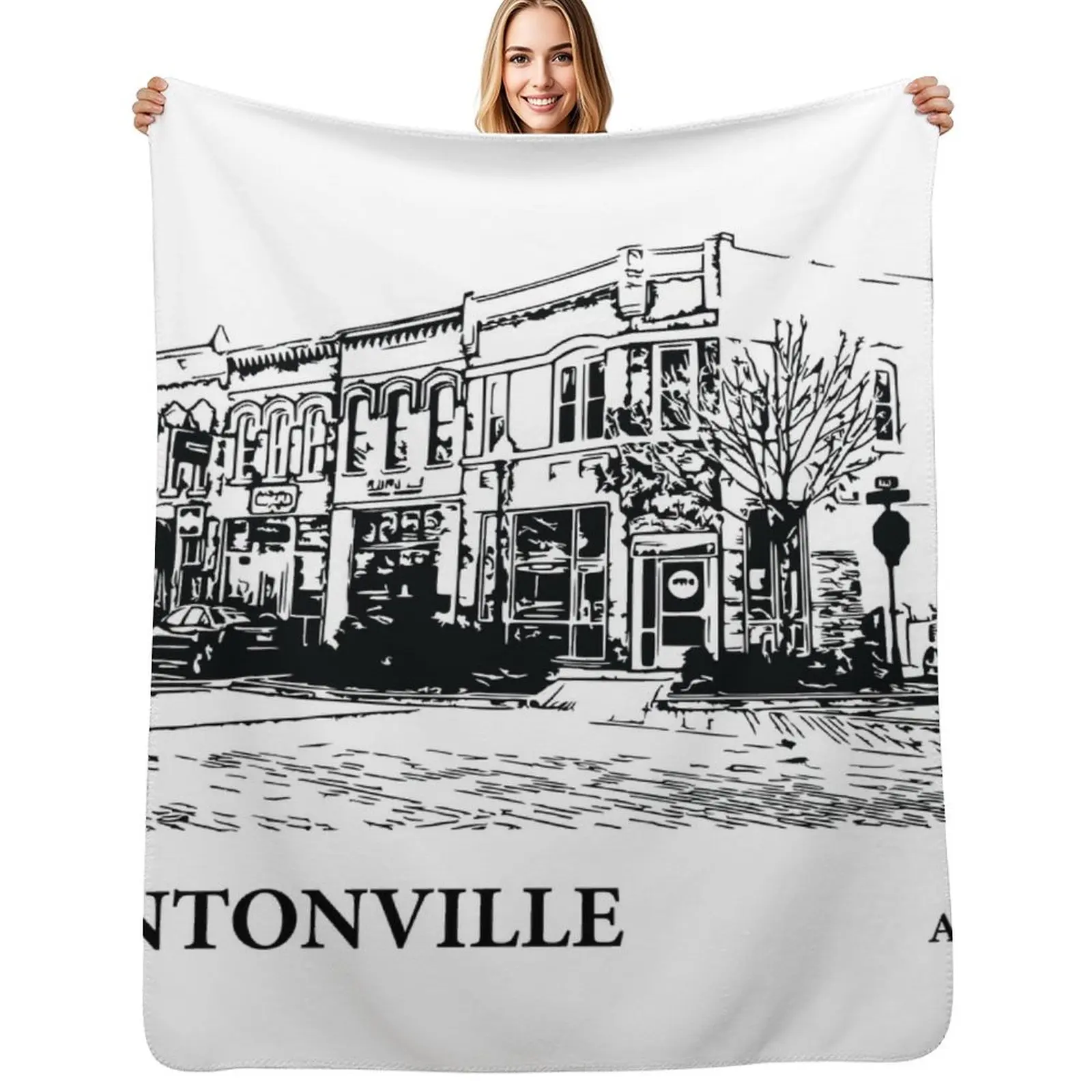 

Bentonville Arkansas Throw Blanket Multi Use Warm Blanket for Living Room Bedroom
