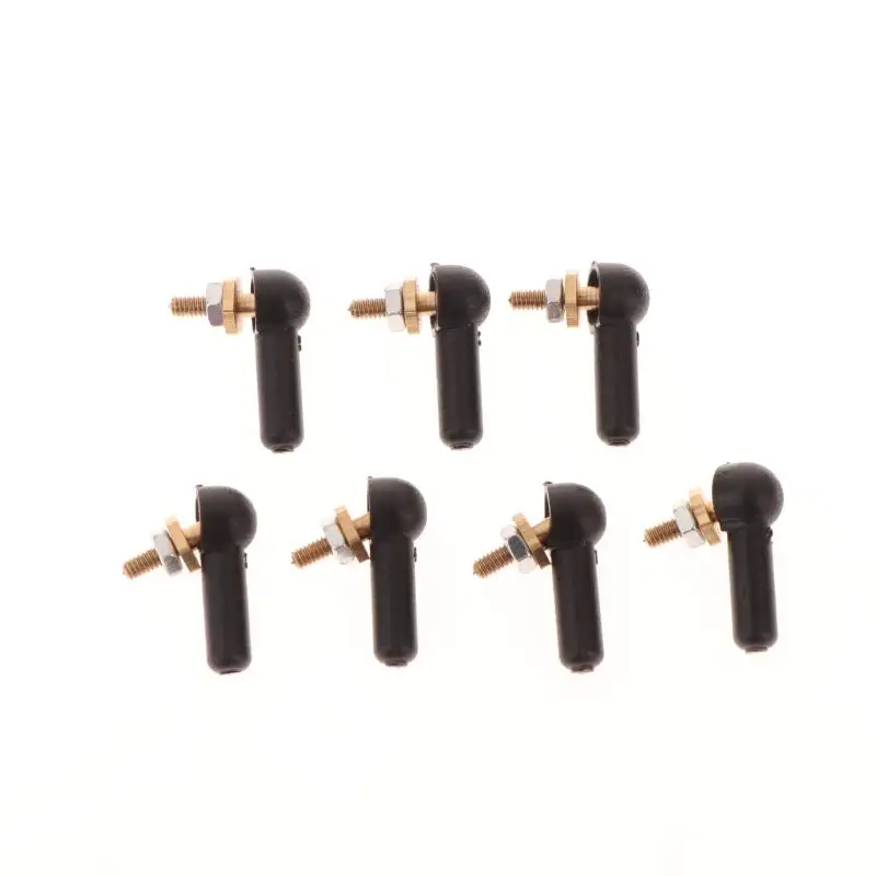 2/5PCS L16/17mm Rod End M2 M3 Ball Joint 2/3mm Black Linkage Rod Ball Head Connector For DIY RC Gasoline Boat Servo Spare Parts