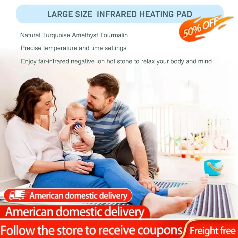 

Acada Infrared Heating Pads, Bio Mats Infrared Amethyst Turquoise Tourmaline Heating Pad, Negative Ion Mat, 59 L x 24 W,