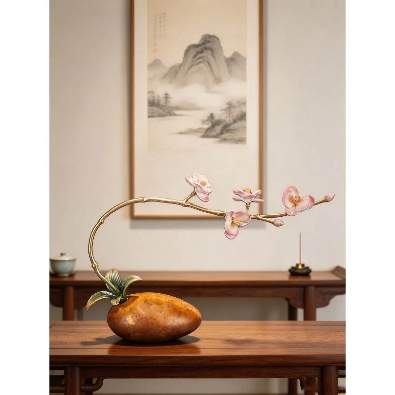 For All-copper Orchid Ornament New Office Bogu Rack Desktop Ornament Gift