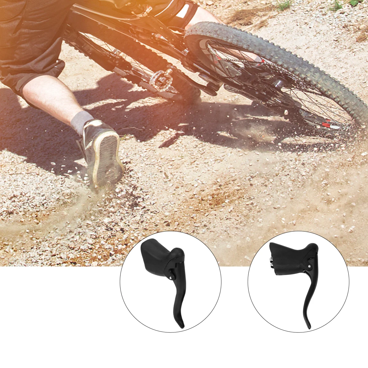 

1 Pair Bike Brake Lever Aluminum Alloy 22.2-23.8Mm Front Rear Brake Handle For Road Mountain Bicycle Cycling Parts Black