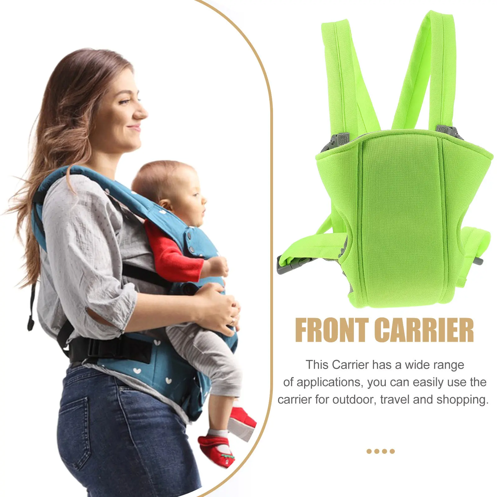 

Adjustable Breathable Baby Carrier Lightweight Newborn Toddler Front Back Facing Comfortable Sturdy Easy Use Outdoor Travel