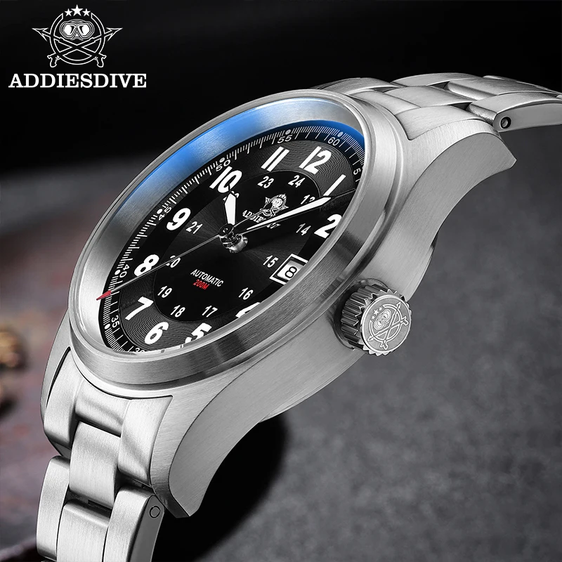

ADDIESDIVE Watch for Men 39mm Sapphire Glass Mechanical 8215 Automatic Wristwatch Diving 200m Waterproof Luminous Dress Watches