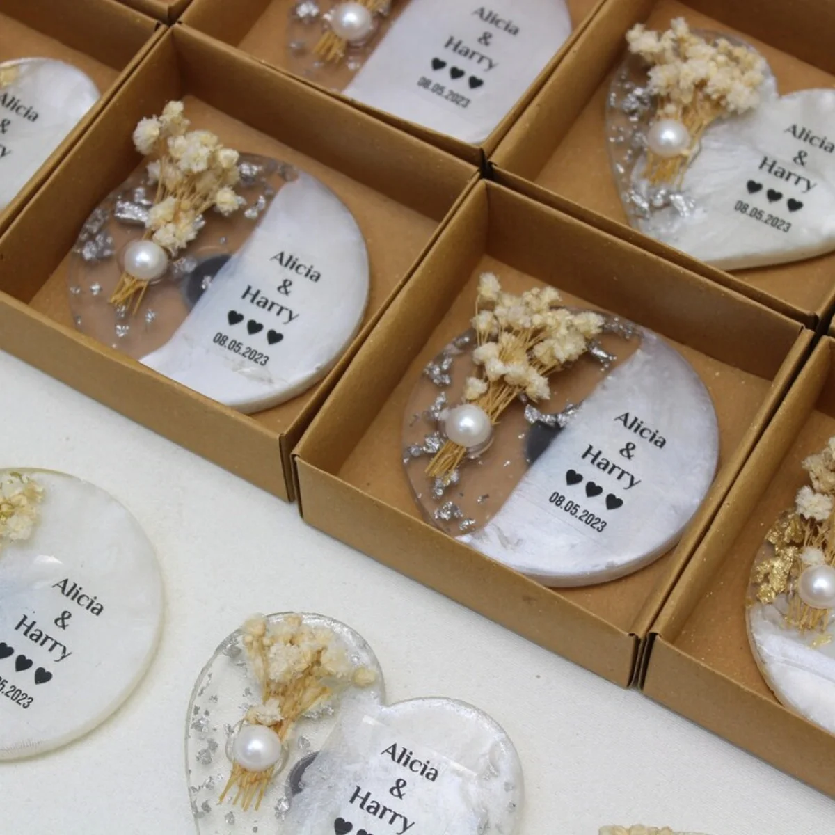 

10PCS Custom Fridge Magnets , Wedding Favors , Magnet Set , Engagement Gift , Wedding Guest Gifts , Flower Magnet Favor for Gues