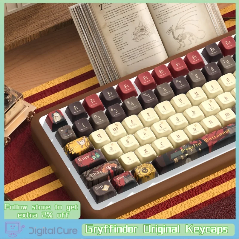 

Оригинальные колпачки для клавиш Gryffindor, колпачки для клавиш с тематикой Magic Academy Mda, персонализированные колпачки для термосублимационной механической клавиатуры