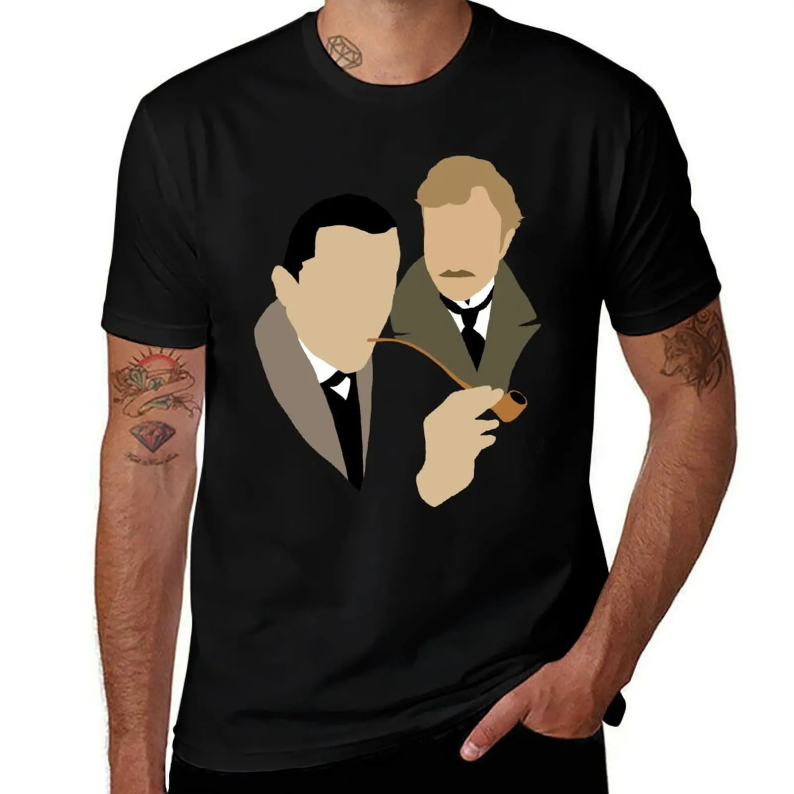 شيرلوك - تي شيرت Brett 'n Burke تي شيرت رجالي قطني برسوم جرافيك