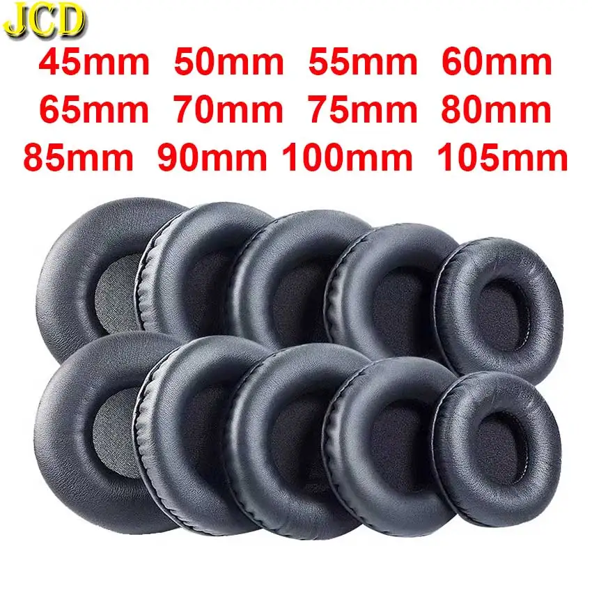 JCD 1 Paar Kopfhörer-Abdeckung, Ohrpolster, Kopfhörer-Kissen, Ohrenschützer, 45 mm, 50 mm, 55 mm, 60 mm, 65 mm, 70 mm, 75 mm, 80 mm, 85 mm, 90 mm, 100 mm, 105 mm
