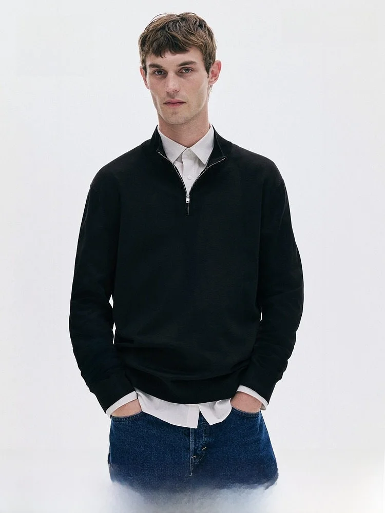 

Мужская трикотажная кофта H&M на молнии, приталенного кроя, с длинным рукавом, повседневная, удобная, дышащая, молодежная, модная, осенняя коллекция