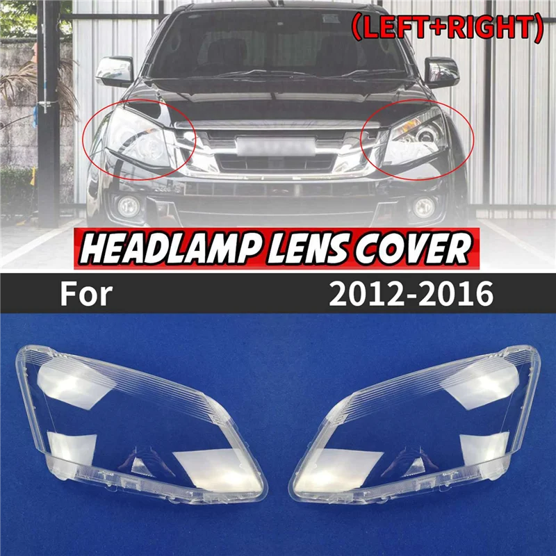 

A60E-2X Right Side For Isuzu D-Max Dmax 2012-2016 Car Headlight Lens Cover Head Light Lamp Transparent Lampshade Shell Glass