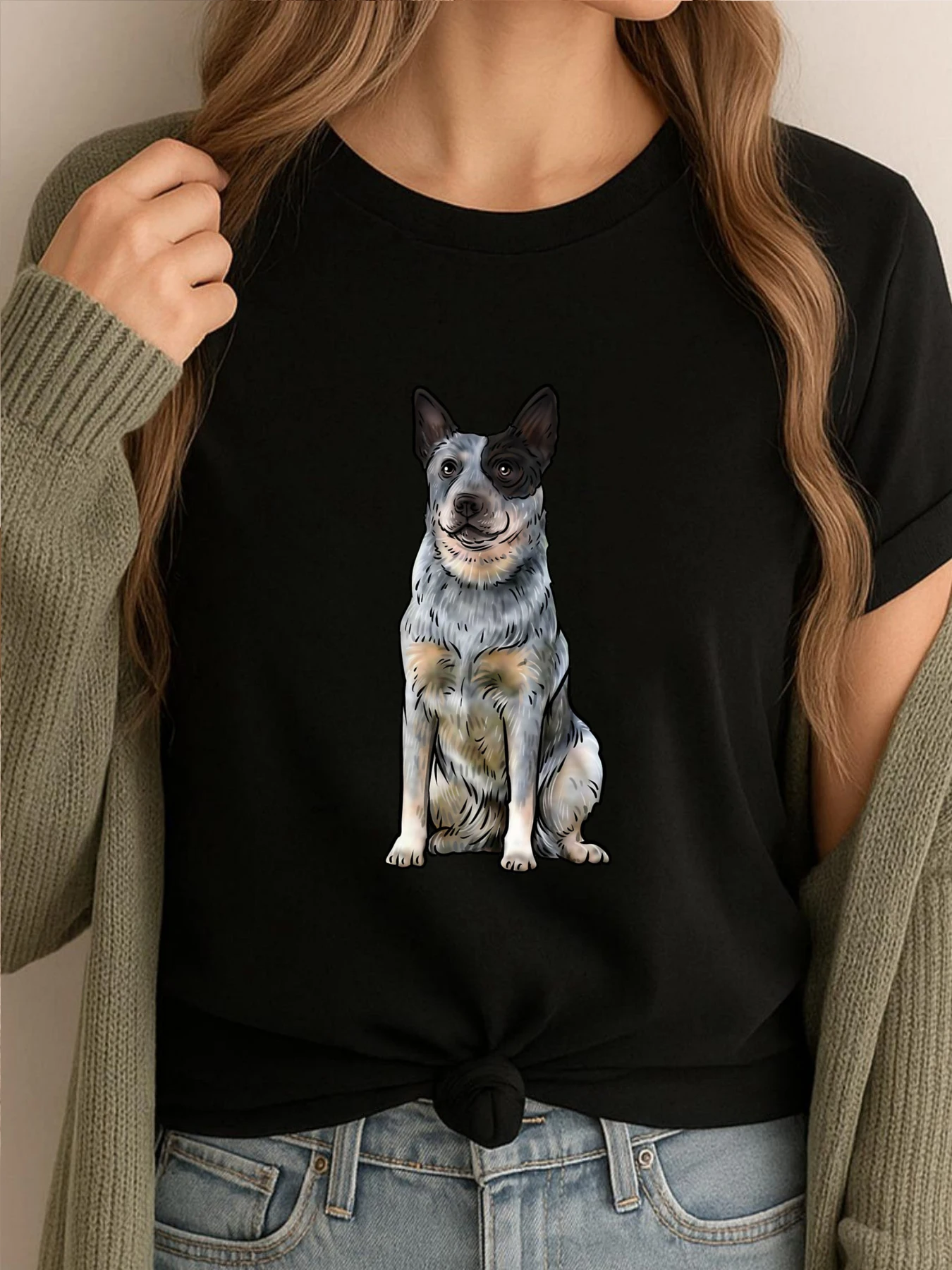 

Австралийская крупный рогатый скот, собака, синий каблер, мужская одежда, футболка с изображением мема, оригинальные мужские футболки, креативные