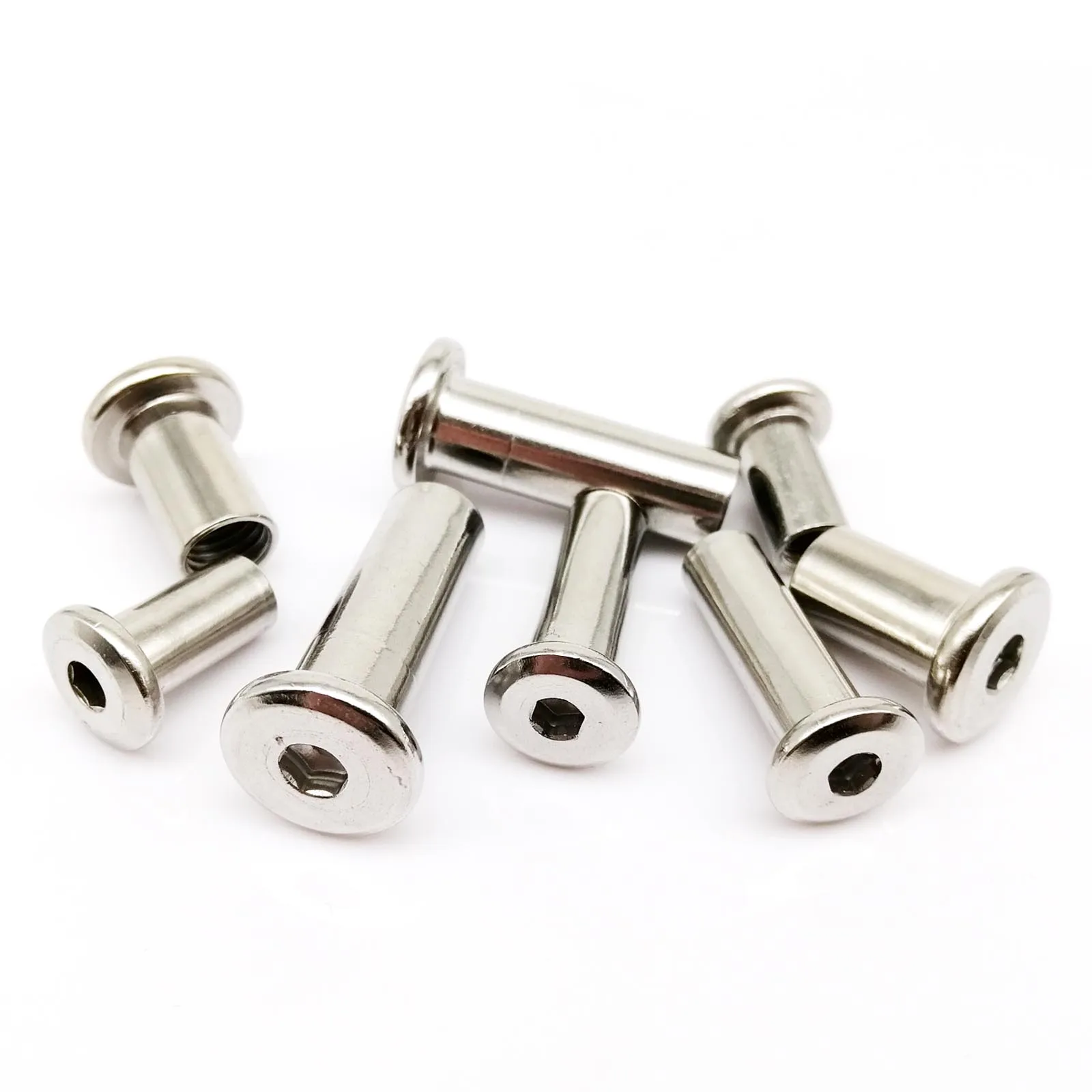 HZYUEGOU M3 M4 M5 M6 M8 M10 Länge 5-120mm 304 Edelstahl Sechskant-Innensechskant-Möbelnietverbinder Einsteckmutter – Detail 3