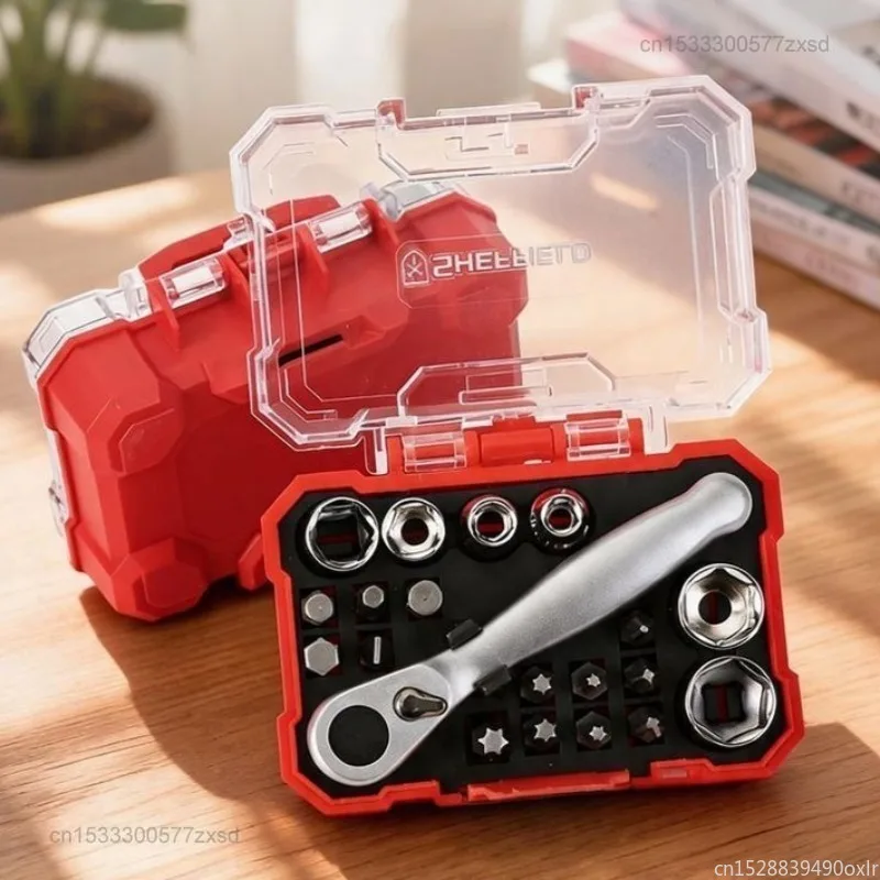 Two-way Multi-function Ratchet Screwdriver Magnetic Phillips Slotted Hex Socket Bits Assortment Kit Tool Gift Forhome Office