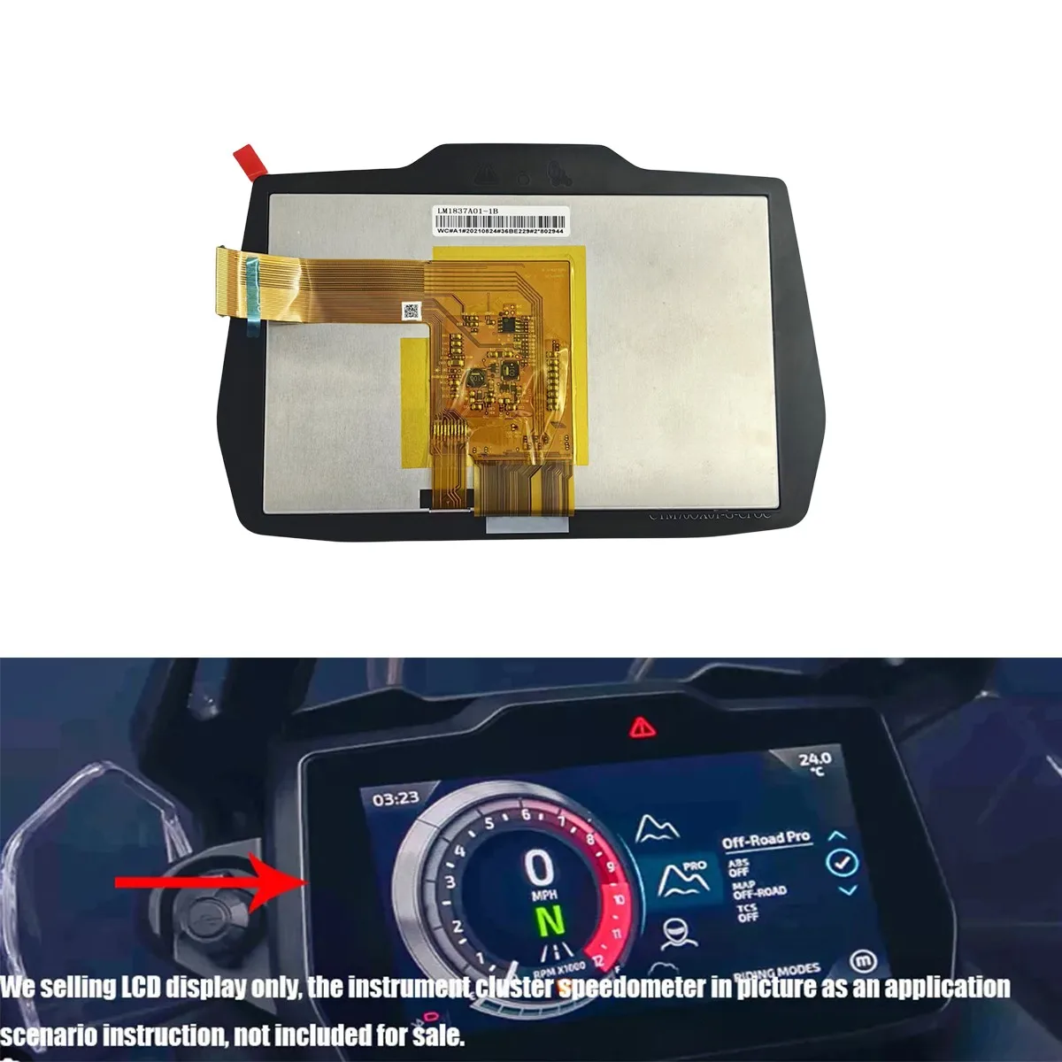 7 Inch LCD Display Screen LM1837A01-1B Replacement For Triumph Tiger 900 1200 GT Rally Instrument Cluster Speedometer Repair