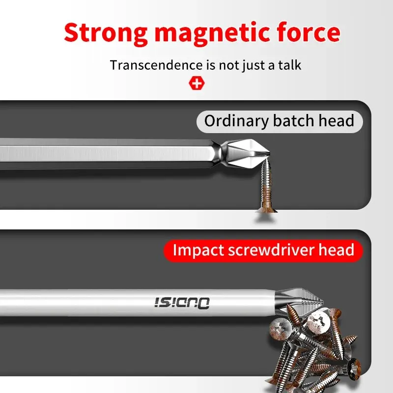 Cross Screwdriver Head, Strong Magnetic Anti Slip Tungsten Steel, High Hardness Electric Screwdriver Tool, Screwdriver Head, Han