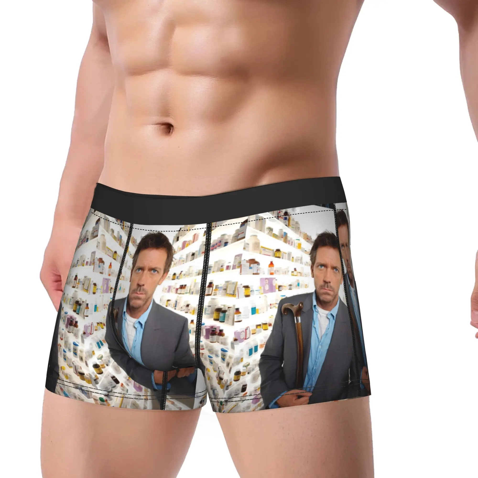 

House M.D Men's Underwear Boxer Briefs Shorts Panties Sexy Mid Waist Underpants for Male M-XXL