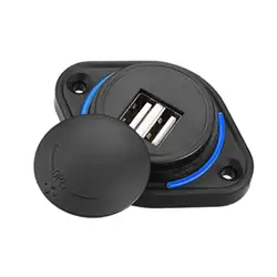 3.1A 12-24V Cargador de coche Tapa deslizante Coche Autobús Barco Puerto USB dual Cargador Toma de corriente