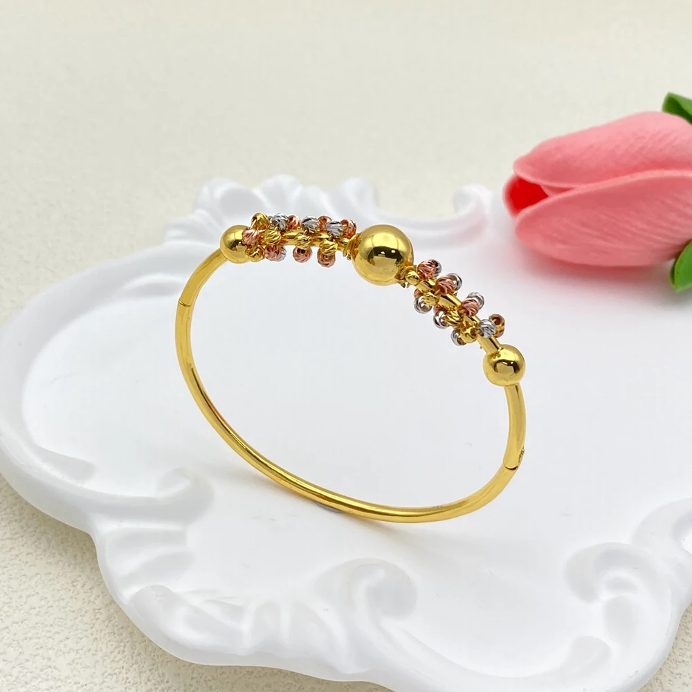Falair 2025 Bride Gold Plated Filigree Bead Zirconia Bracelet Set Middle East Style Hand-Set Wedding Jewelry Valentine Gift